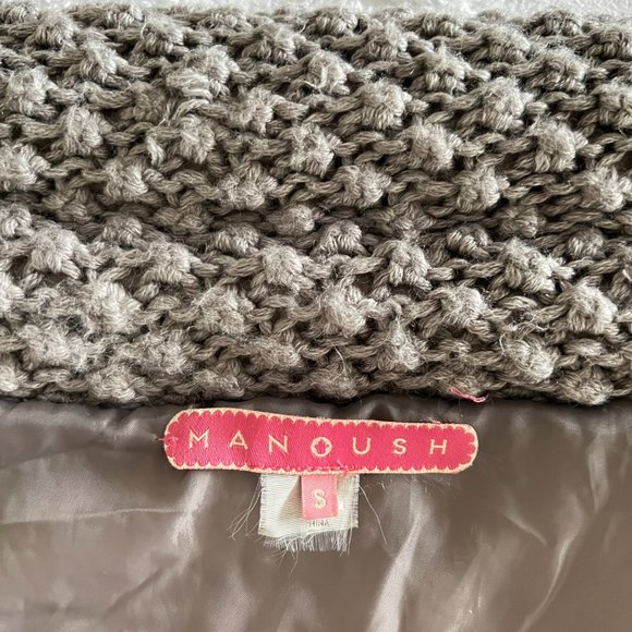 MANOUSH Anthropologie Gray Wool Blend Snap Front Sweater Cardigan Coat - Picture 7 of 14